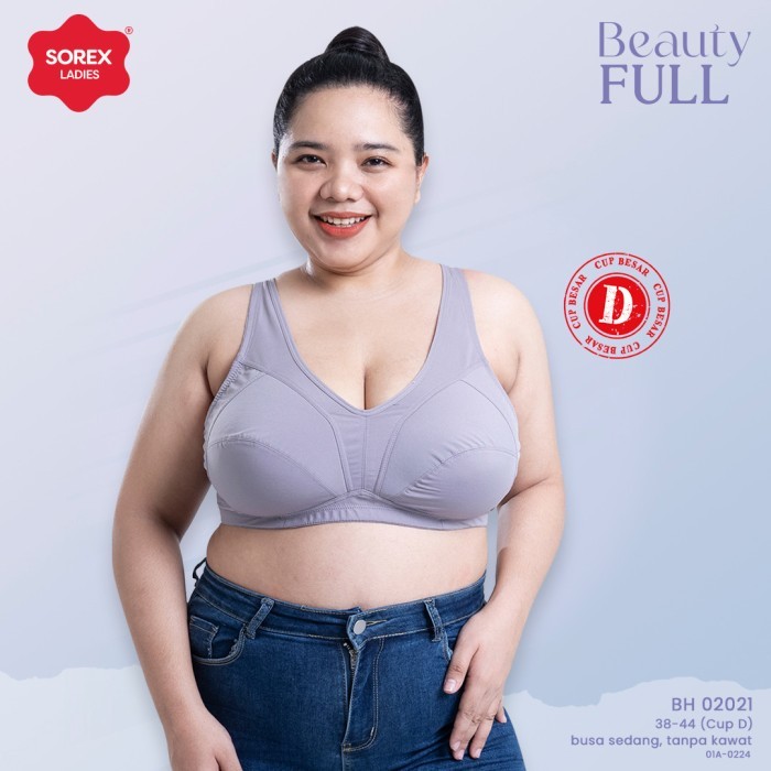 ✨TERLARIS✨ -bh bra jumbo sorex 02021 microfiber cup D tanpa kawat - Cokelat, 40D
