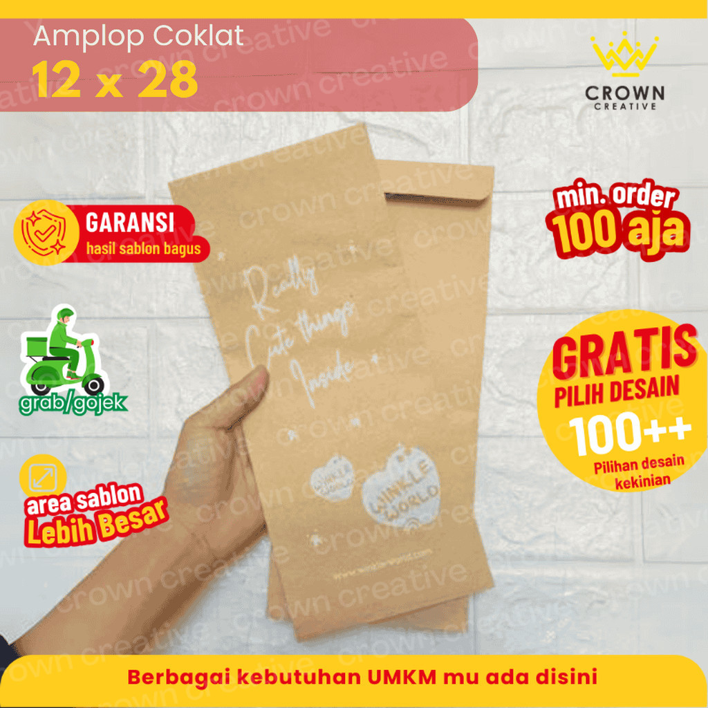 12X28 (SABLON) ENVELOP /AMPLOP COKLAT
