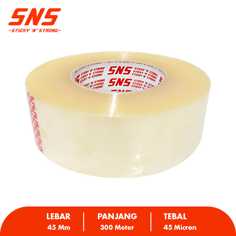 

Lakban 500 Yard 300 Meter Bening Coklat SNS Sticky N Strong (PackLah)