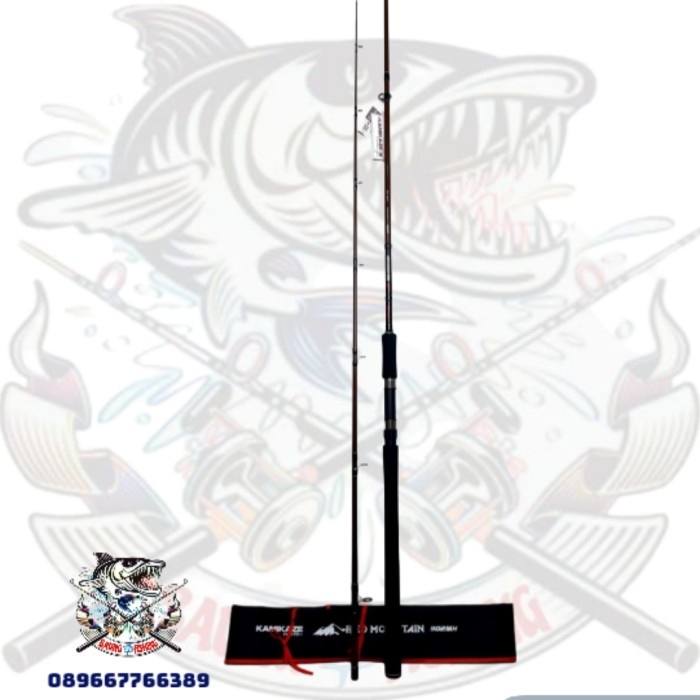 joran laut kamikaze red mountain carbon solid 270cm 300cm 30lb 50lb - 210cm