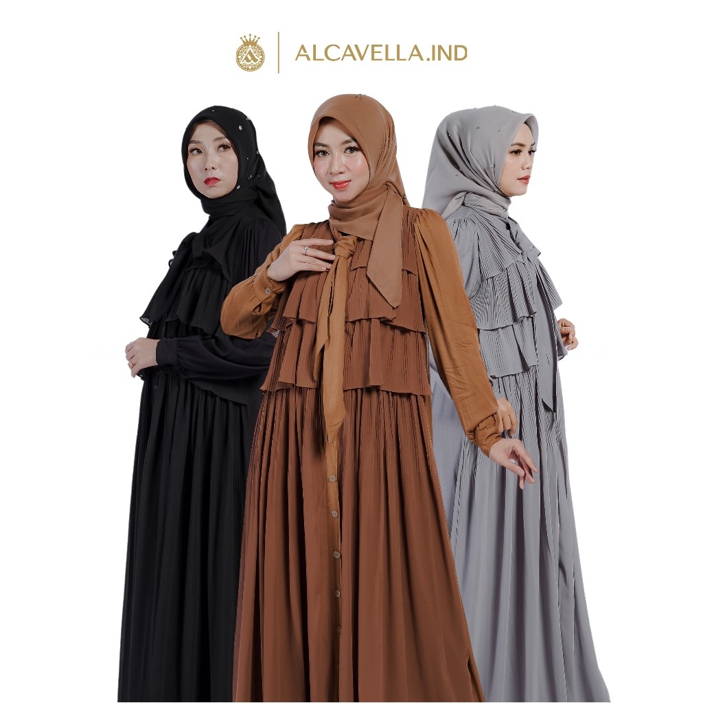 ALCAVELLA FASHION - NAURA BASIC DRESS | GAMIS WANITA | DRESS PREMIUM| GAMIS MEWAH | GAMIS WANITA DEW