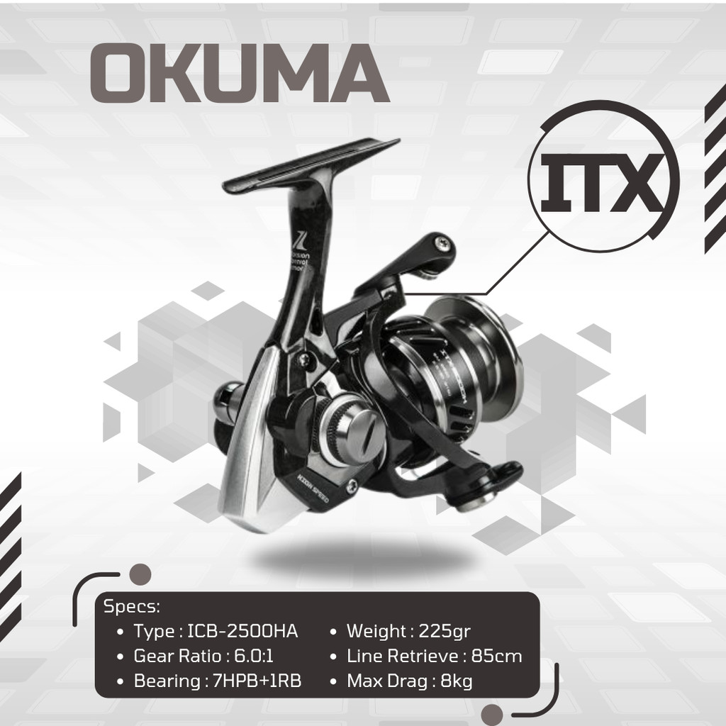 Reel Pancing Okuma ITX // ITX CB Carbon Spinning Reel ringan dan smooth