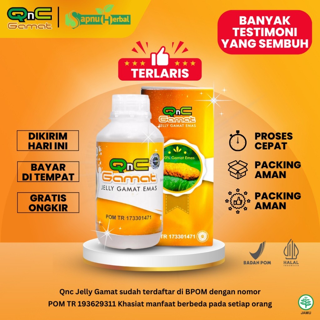 QnC Jelly Gamat Emas Asli 100% Original Dari Ekstrak Teripang Emas Pilihan Bukan Gsc Jely Gammat, Je