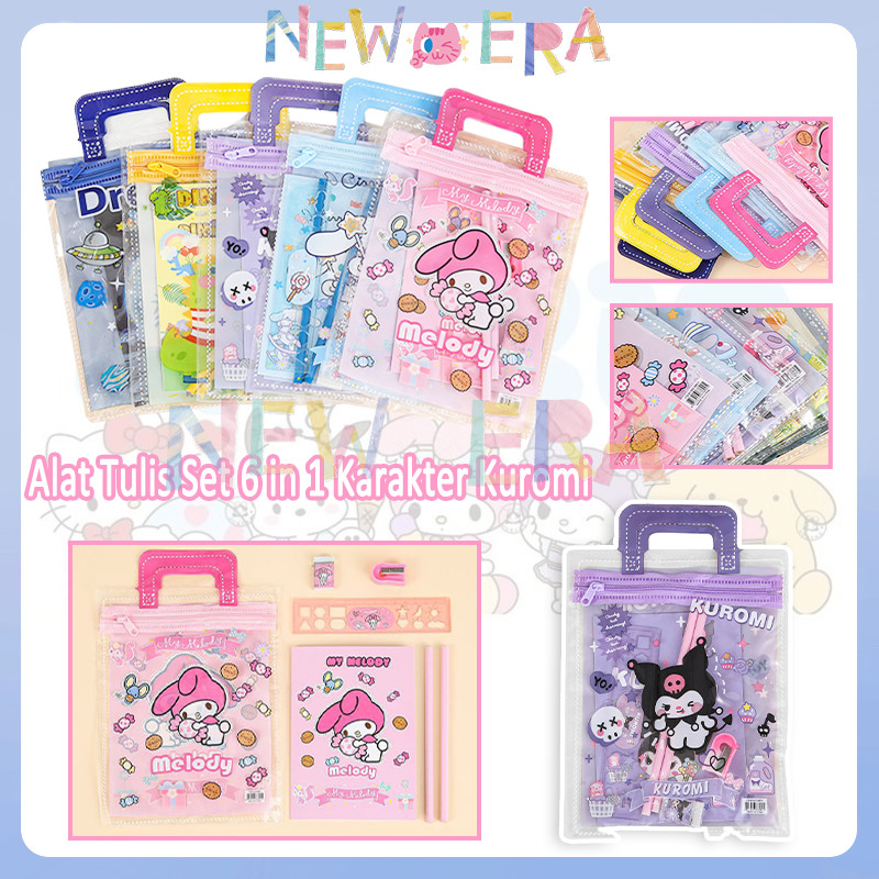

Kotak Pensil Anak Set 6 in 1 Karakter Kuromi Gift Murah Lucu / Alat Tulis Set Stationery Untuk Hadiah Anak Sekolah Sanrio