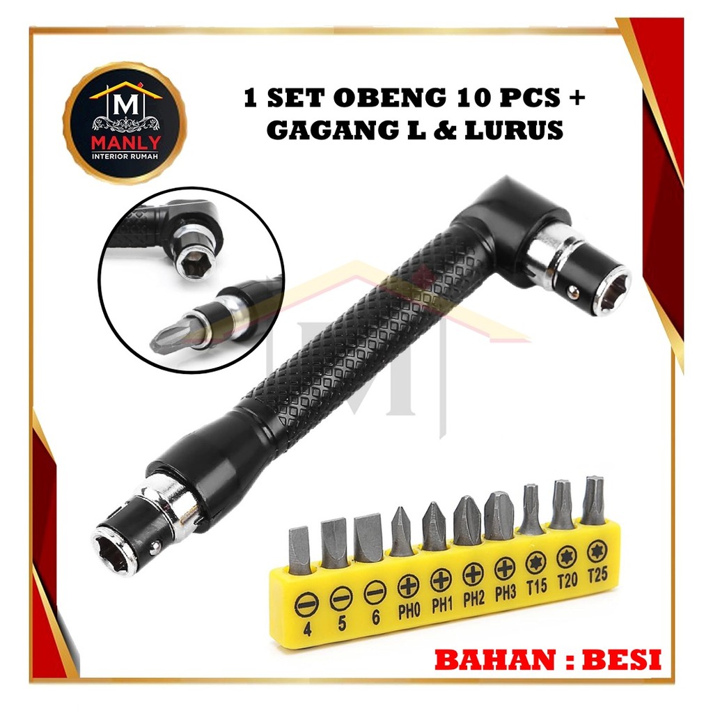 Kunci Pas Siku Dual Head Kunci L Mata Obeng Set Screwdriver Plus Minus