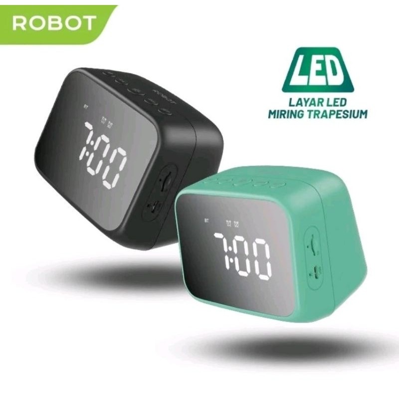 SPEAKER BLUETOOTH ROBOT RB170 ALARM CLOCK LED DISPLAY / SPEAKER PORTABLE JAM ALARM ROBOT ORIGINAL