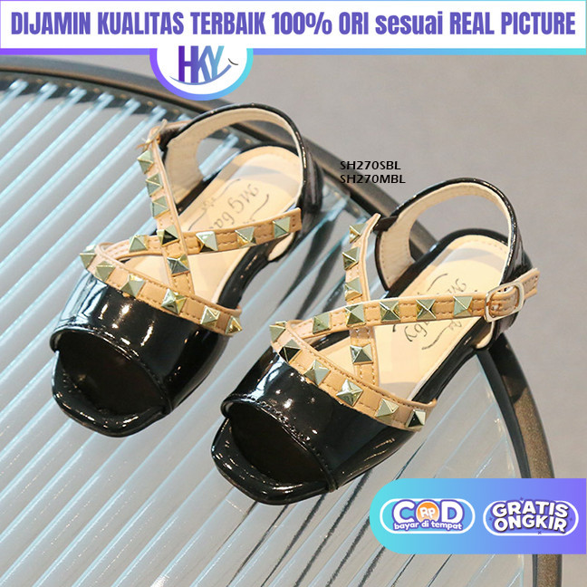Sepatu Sandal  heels Jinjit Kondangan Pesta Tali Anak Perempuan  Import   2 3 4 5 6 7 tahun