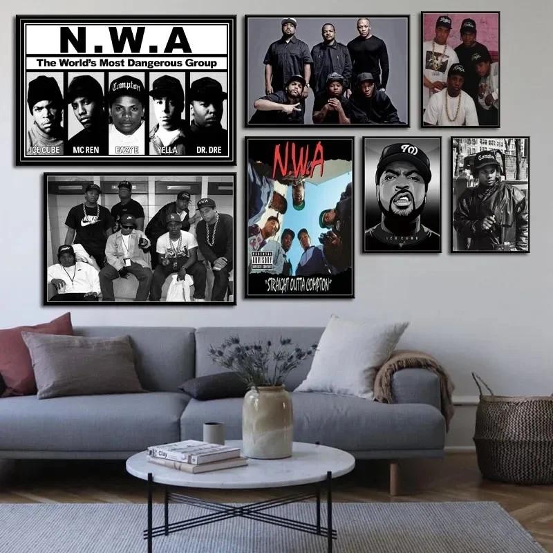 

American Classic N.W.A Hip Hop Gangsta Rap Star Eazy-E Posters Canvas Painting and Print Wall Art Dr.Dre Picture for Home Decor