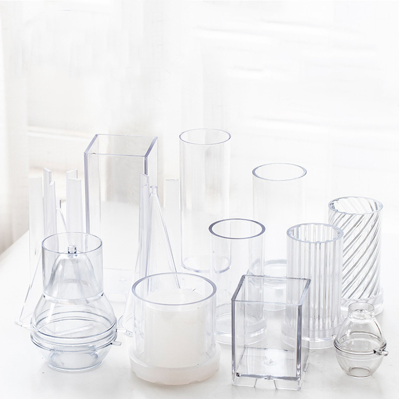 

3D Cylindrical Cone Rhombus Acrylic Candle Mold, DIY Aromatherapy, Home Decor, Handicraft, Candle Making Supplies