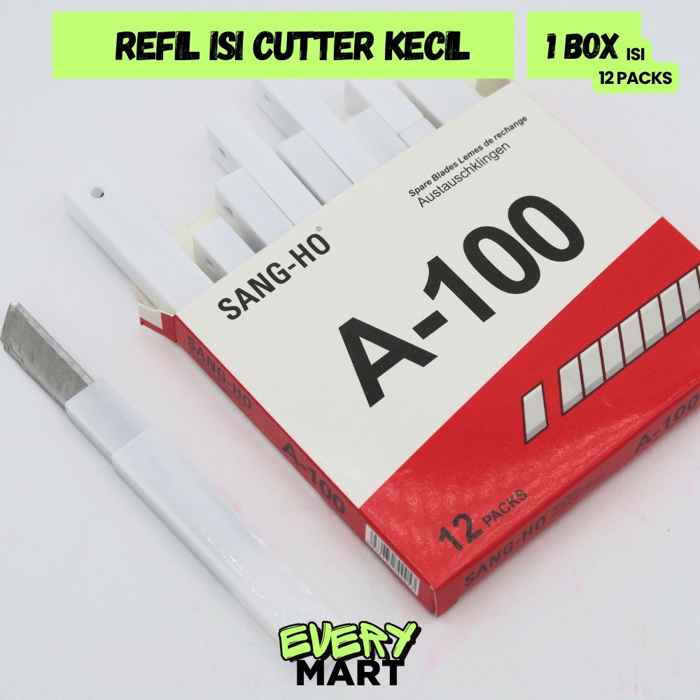 

ISI PISAU CUTTER CUTER KECIL SANGHO A 100 A100 A-100 REFILL KATER SEKOTAK (12 TUBE)