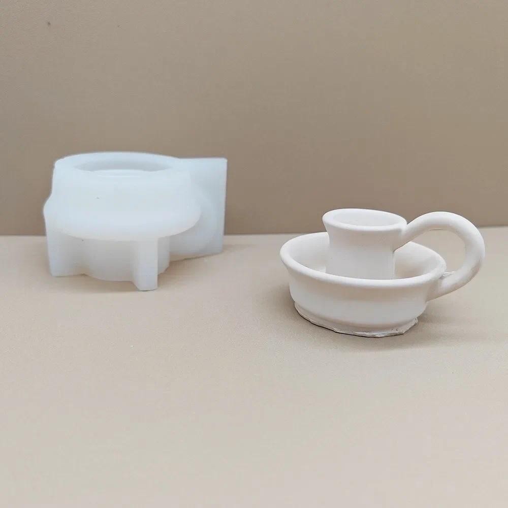 

Reusable Silicone Teacup Candle Mold DIY Plaster/Concrete/Epoxy Resin Candle Holders for Creative Crafting & Home Decor