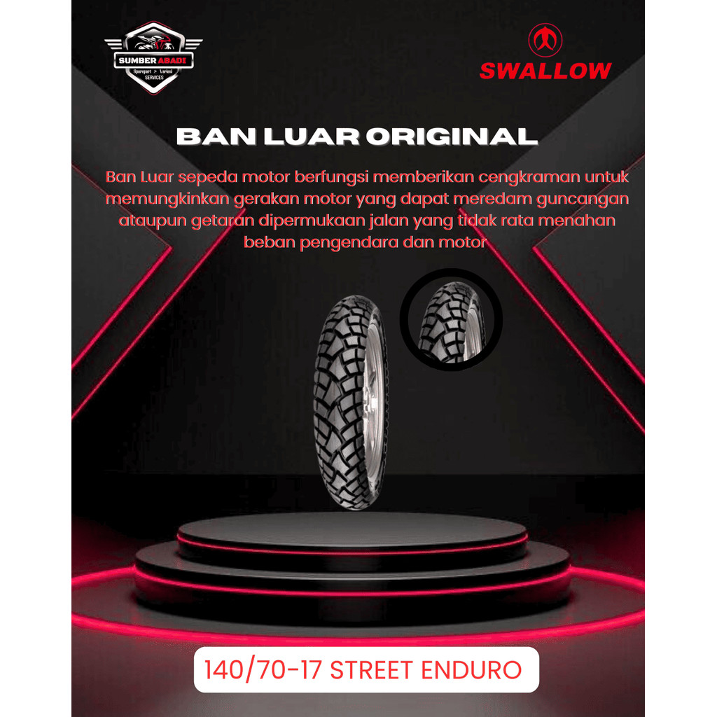 Swallow Ban Luar 140/70-17 Street Enduro Tubeless