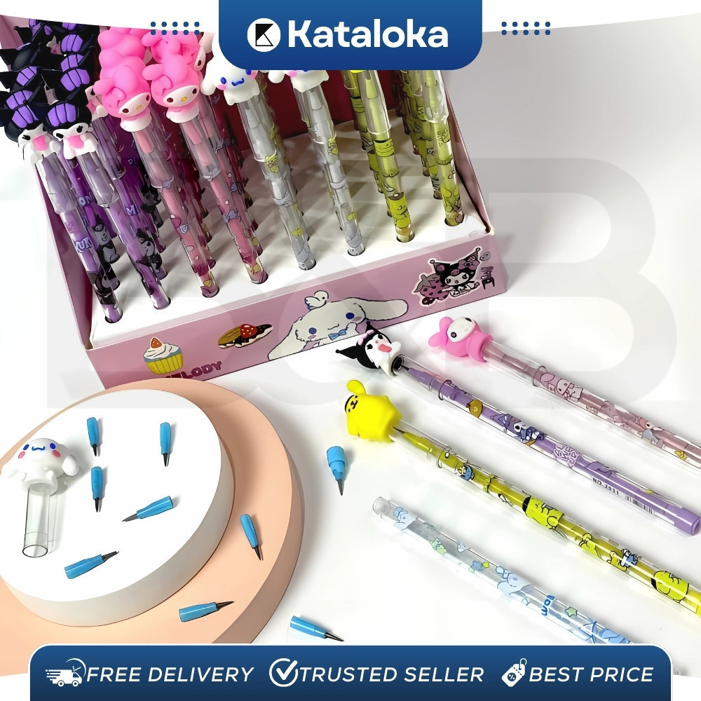 

GROSIR!!! (48pcs) Pensil Lantu Susun/Pensil Susun Karakter/Pensil Cabut/LANTU 1 Box Besar Karakter