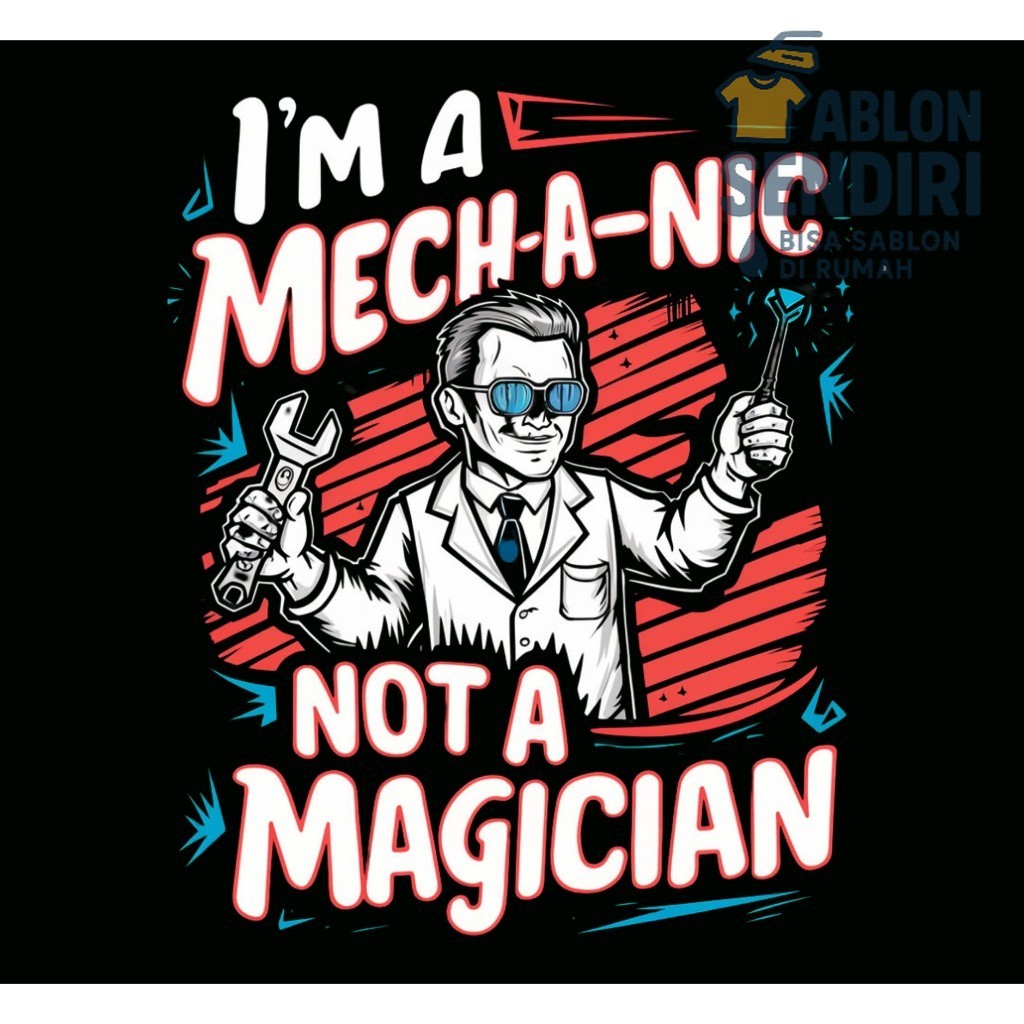 MEKANIK Sablon Setrika/Sablon DTF Printing Siap Press Kaos/Sweatshirt/Crewneck/Hoodie/Totebag/Sweate