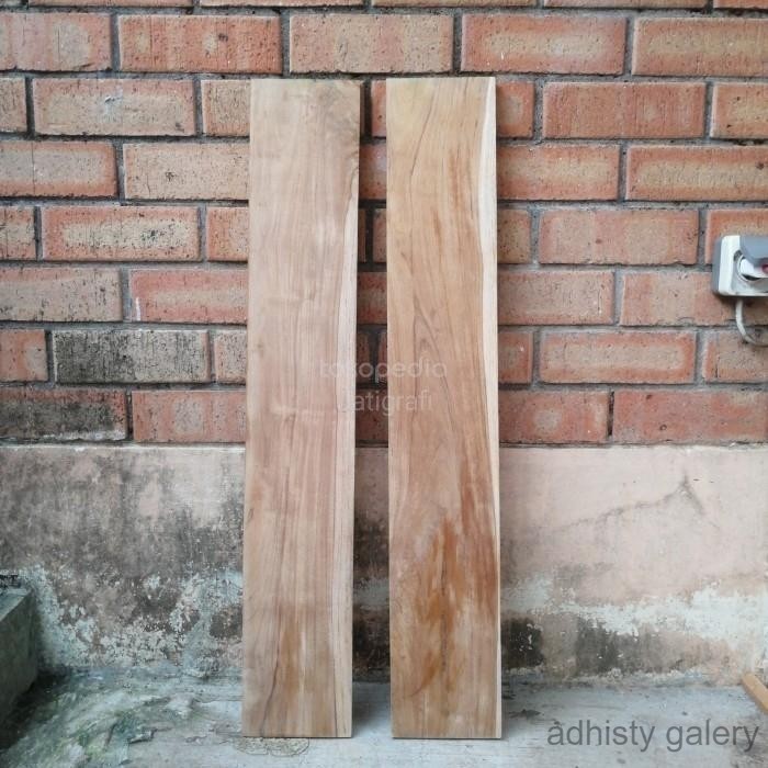 Papan Kayu Jati Asli 90X15X1.5CM Grade C