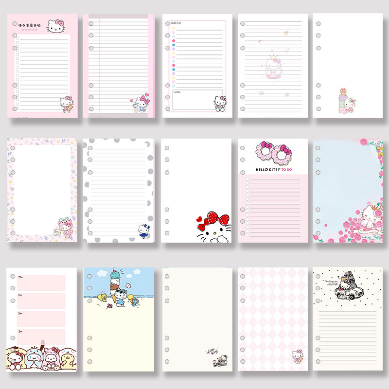 

Hello Kitty A5 Loose-Leaf Paper Hand-Book Core Replacement Paper Inner Page Multiple Styles Diy Exclusive Notebook Ins Popular