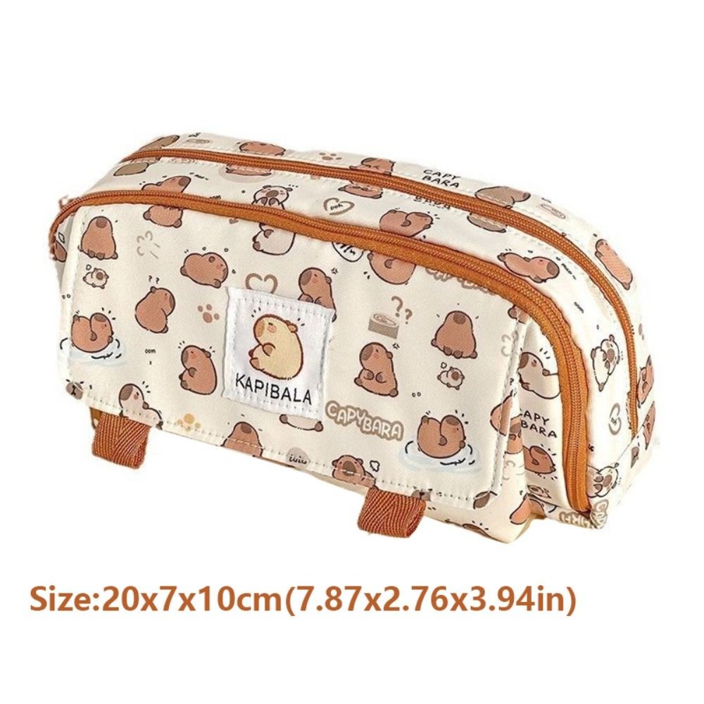 

Cartoon Three-layer Pen Bag Capybara Large Capacity Stationery Bag Multifunctional Pencil Case Boys/Girls