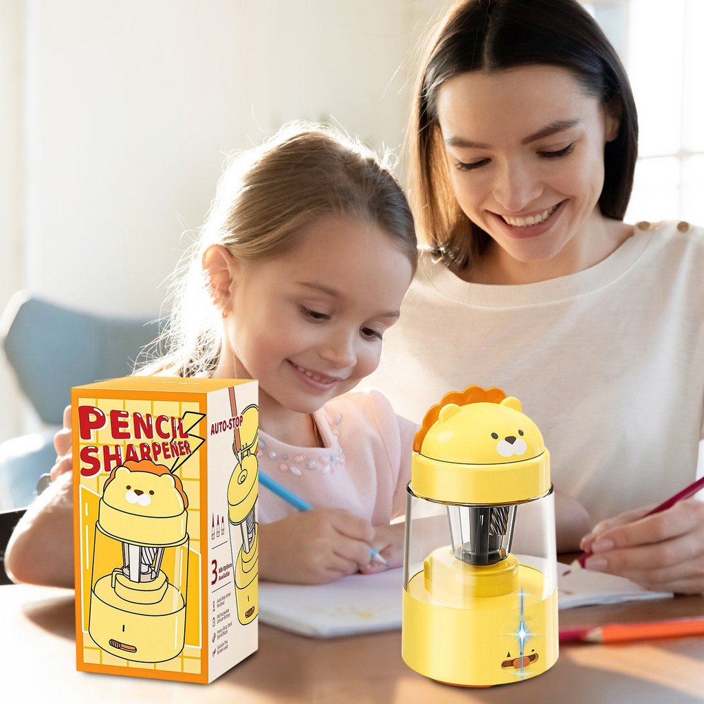 

Electric Pencil Sharpener Electric Pencil Sharpener Fully Automatic Fast Sharpen Portable for Wood Pencils S ool Office