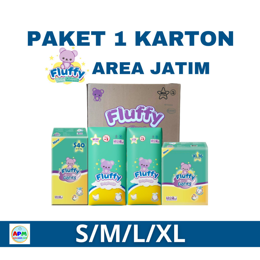 New FLUFFY  BABY PANTS 1 KARTON S40 M30+2 L26+2 | POPOK BAYI CELANA | BABY DIAPERS PANTS 1 DUS ISI 6