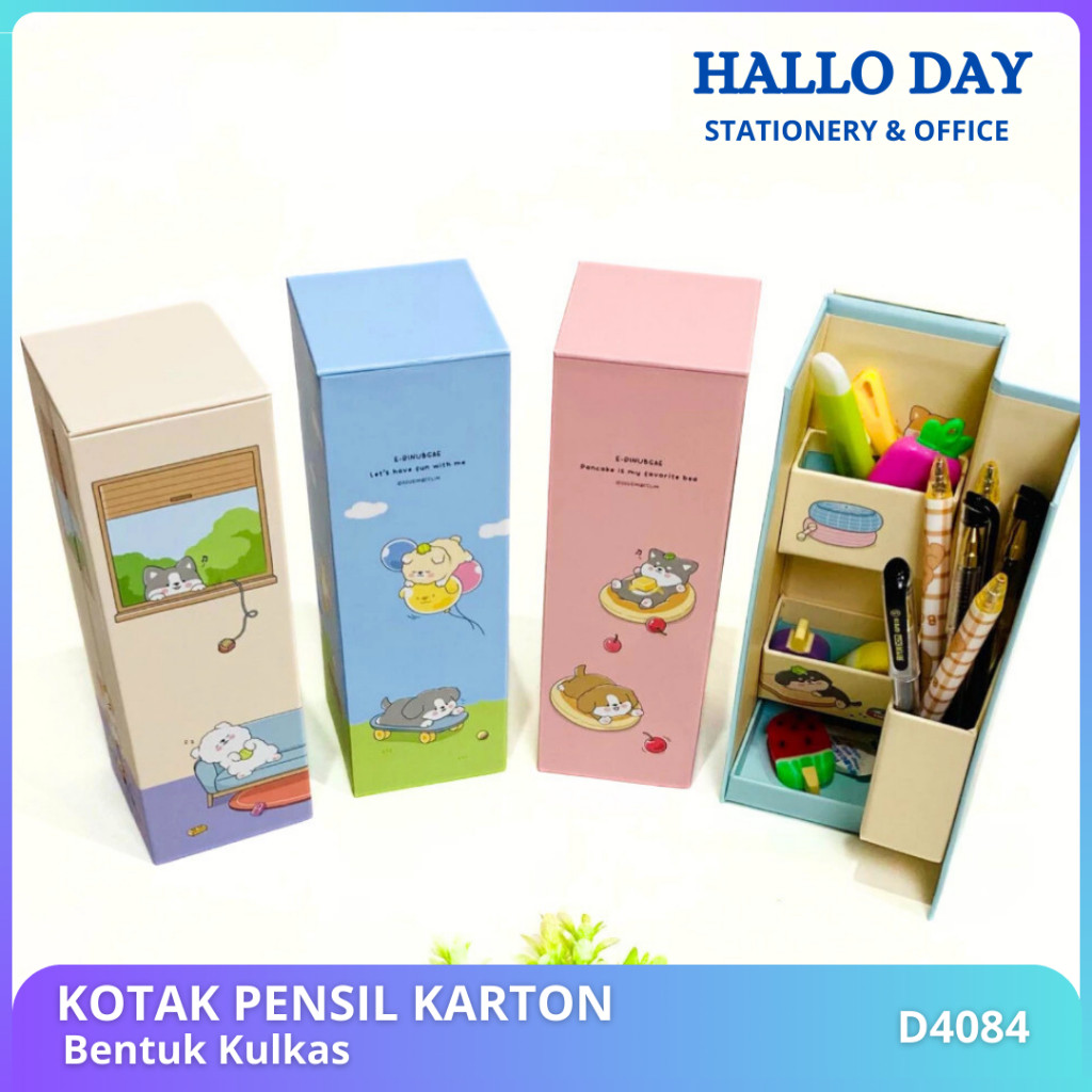

COD HD Kotak Pensil Karton Berdiri/Pensil Case/Tempat Pensil Organizer