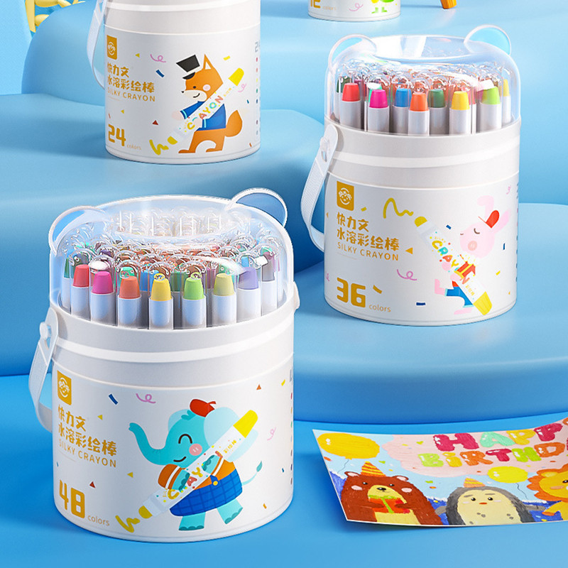 

24/36/48 pcs Crayon Putar Washable 36/48 Color Crayon For Kids Tidak Beracun yang Dapat Dicuci Pastel Minyak