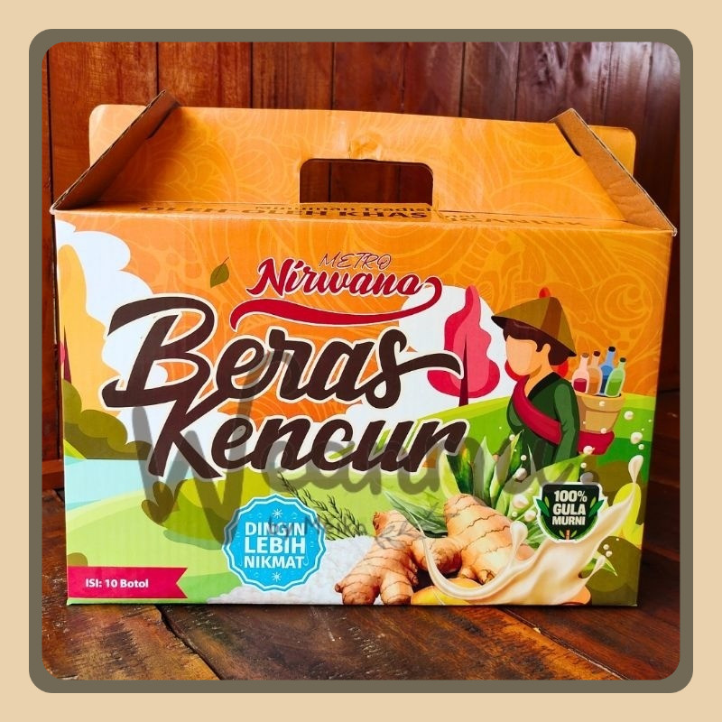 

[Ready Siap Kirim] Jamu Beras Kencur Nirwana Nganjuk 1 Box Isi 10Botol 500ml Asli 100% Gula Murni