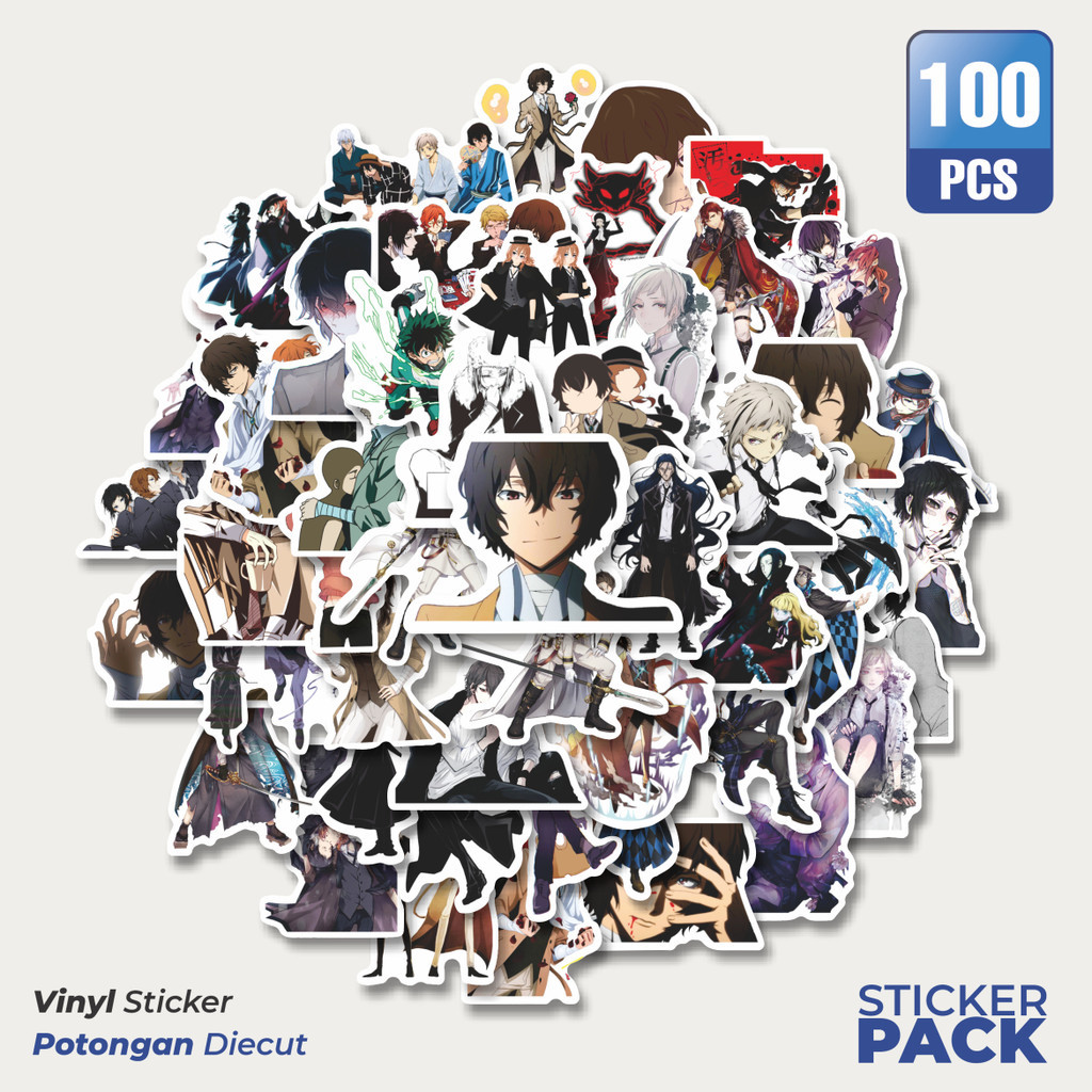 

Stiker Vinyl Sticker Anime Bungo Stray Dogs (Bungō Sutorei Doggusu) Waterproof Aesthetic- Untuk Laptop, Motor, dan Helm - Paper Stationery Pack