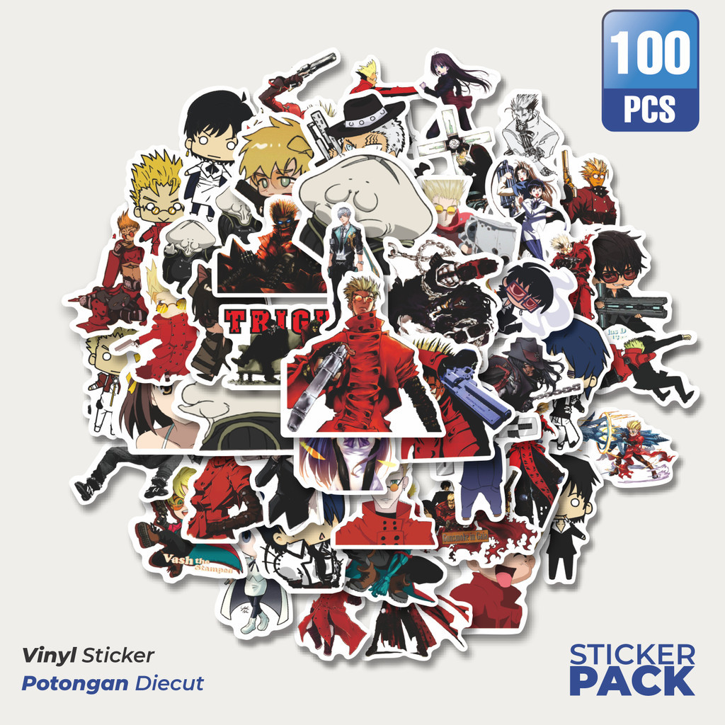 

Stiker Vinyl Sticker Anime Trigun Waterproof Aesthetic- Untuk Laptop, Motor, dan Helm - Paper Stationery Pack