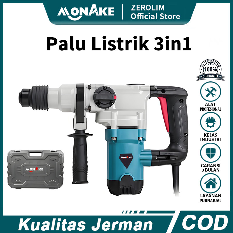 MONAKE JERMAN Rotary Hammer Drill Mesin Bor Beton Listrik Electric Hammer MK826