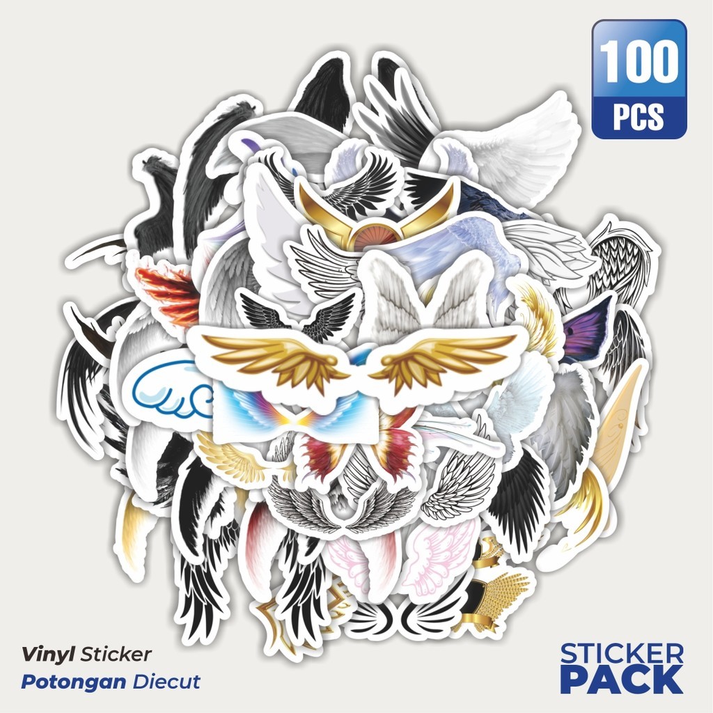 

Stiker Vinyl Stiker Motif Sayap [Angel/Sayap malaikat, Demon/Iblis, Butterfly/Kupu kupu, Fantasy Wings]"Waterproof Aesthetic- Untuk Laptop, Motor, dan Helm - Paper Stationery Pack