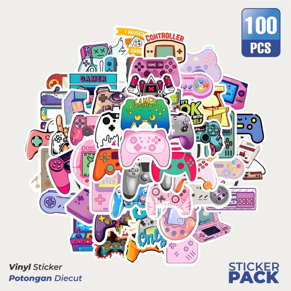 

Stiker Vinyl Stiker Gamepad Waterproof Aesthetic- Untuk Laptop, Motor, dan Helm - Paper Stationery Pack