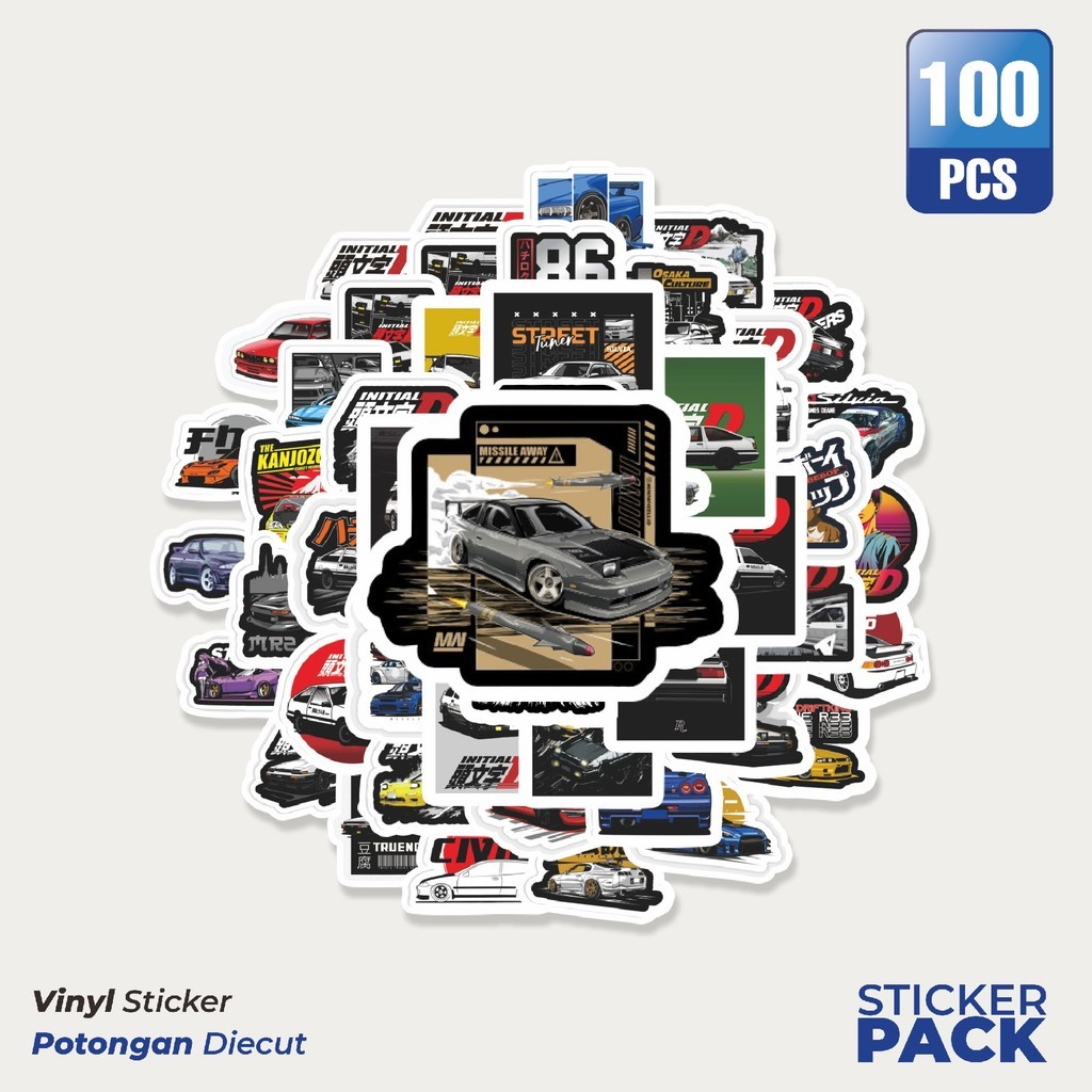 

100 PCS STIKER Mobil Hiasan Waterproof Aesthetic- Untuk Laptop, Motor, dan Helm - Paper Stationery Pack