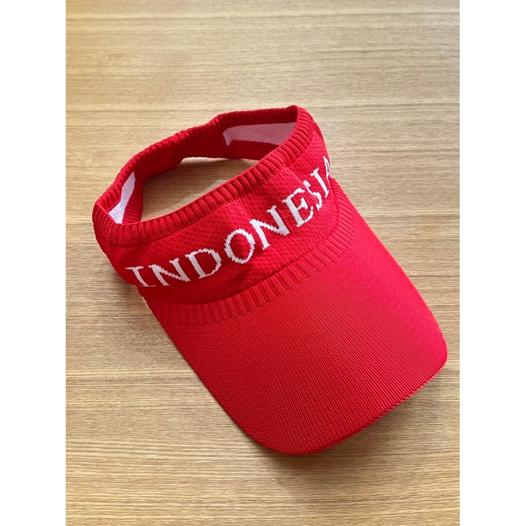 TOPI CADY SPORT SENAM ZUMBA INDONESIA MERAH PUTIH TOPI HUT RI WANITA TOPI DIRGAHAYU 2025