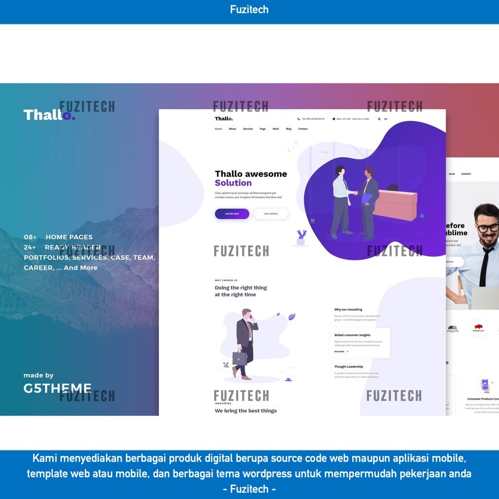 TEMA WORDPRESS THALLO – CONSULTING & FINANCE   D5206 TEMPLATE WEB BY FUZITECH ORIGINAL