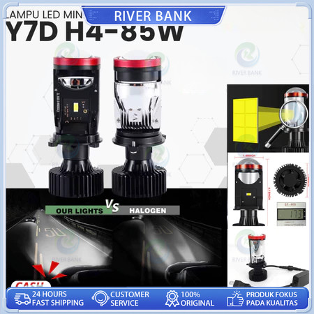 Projie Led Mobil Mini Projie Y7D H4 Mobil Super Terang Lampu Led Mobil Utama Kabut Headlamp Lampu