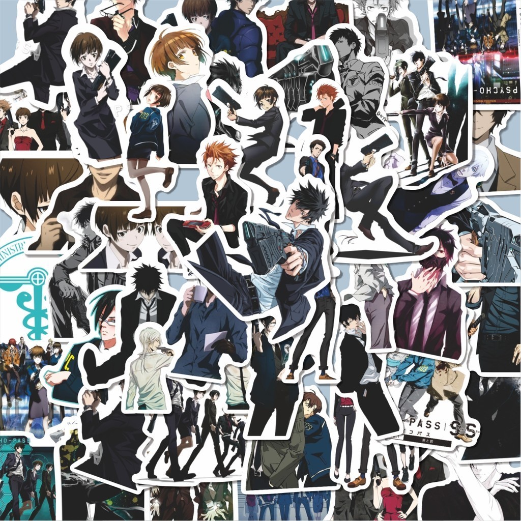 

100PCS Lucu Stiker Anime Psycho Pass (Saiko Pasu) Sticker Aesthetic Stiker Anti Air Stikers Berperekat Waterproof sticker decal buat Motor Helm Buku Journal Koper Casing HP Laptop Botol Minum Hadiah anak