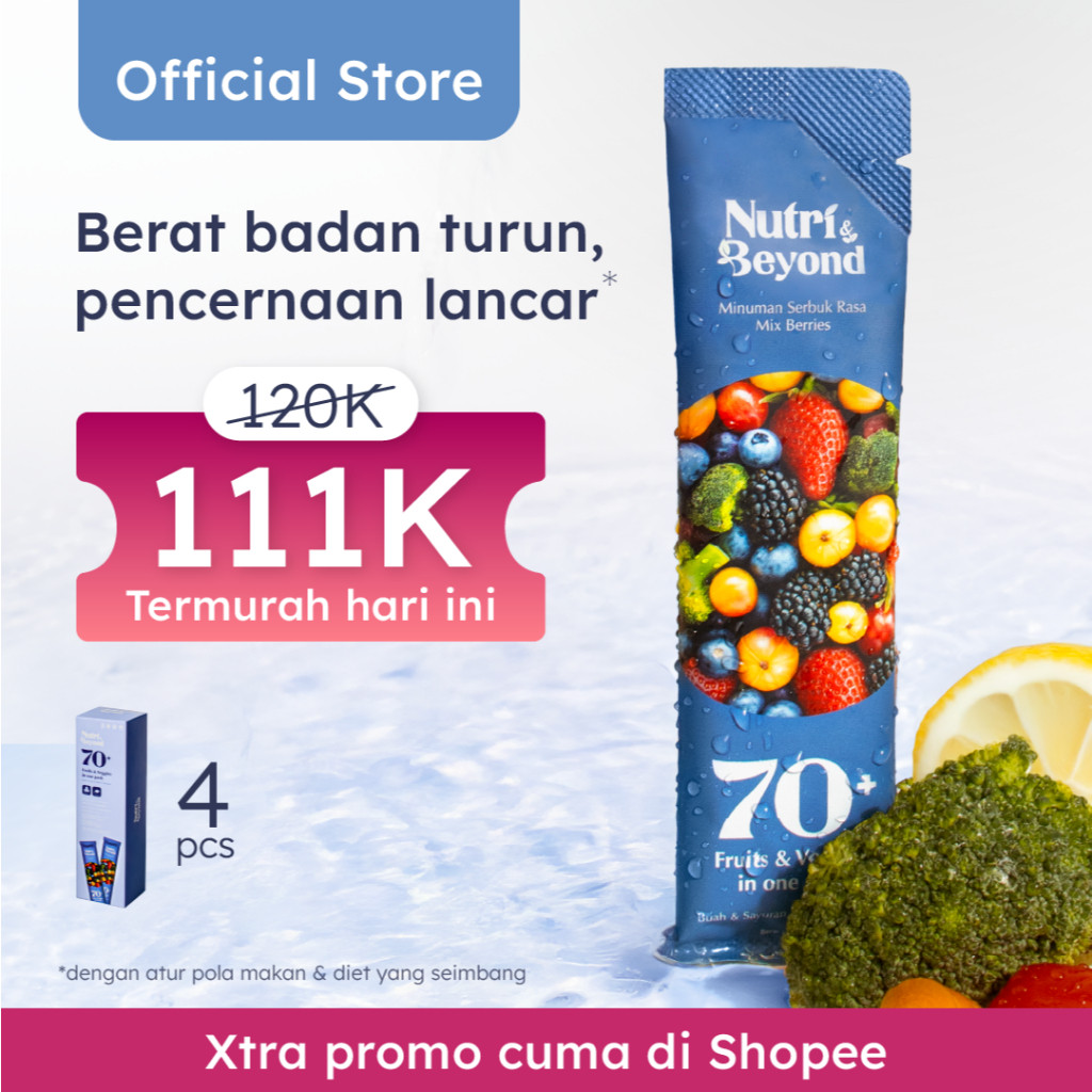 

Nutri & Beyond Fiber Drink dengan Buah dan Sayur Rasa Mixberry