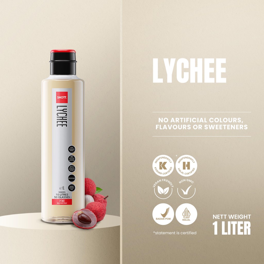 

Sirup Leci - Lychee Syrup - SHOTT - NZ - Alami - Pengganti Monin