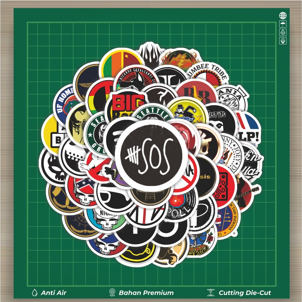 

HOT 50 PCS STIKER Stiker Logo Melingkar Stiker Dekorasi Lucu Kreatif untuk Notebook, Skateboard, HP