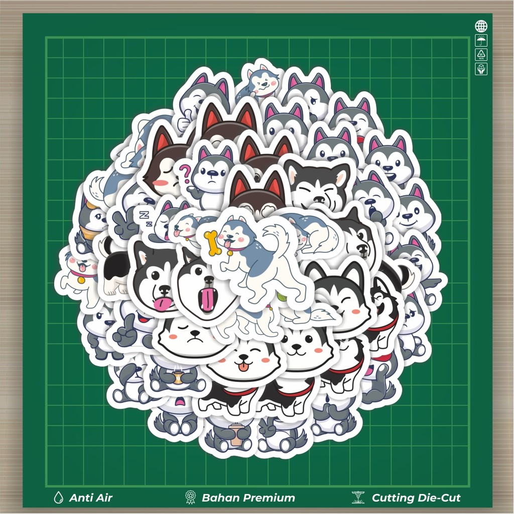 

HOT 50 PCS STIKER Stiker Kartun Siberian Husky Cute Dekorasi Lucu Kreatif untuk Notebook, Skateboard, HP