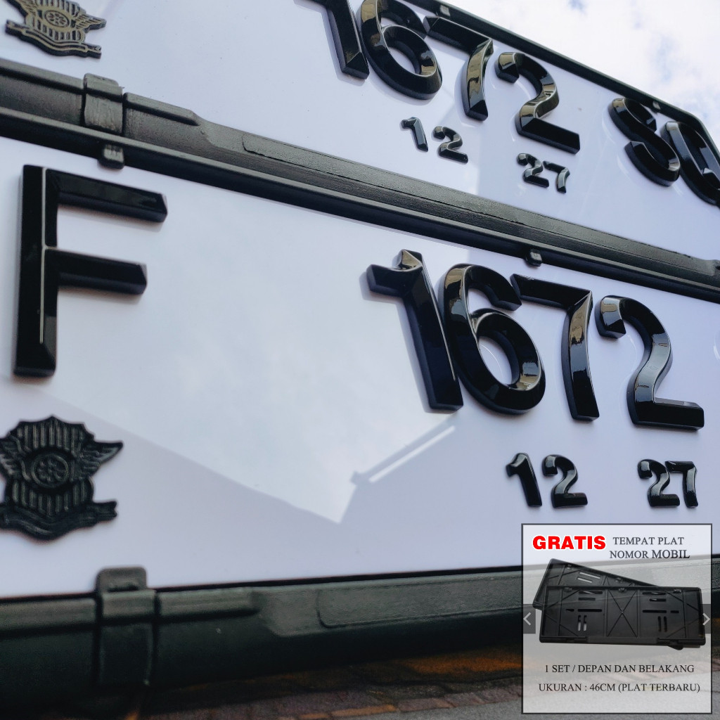 PLAT NOMOR MOBIL PUTIH TIMBUL MEWAH - VARIASI LANCIP AKRILIK