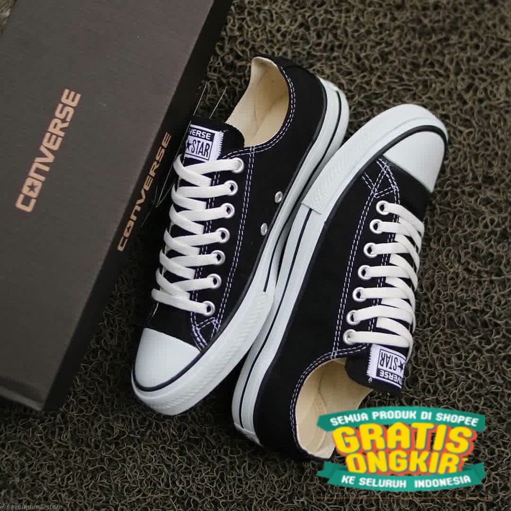 Sepatu Convers All star Sekolah Hitam Pria Wanita Casual Grade Ori/ tali