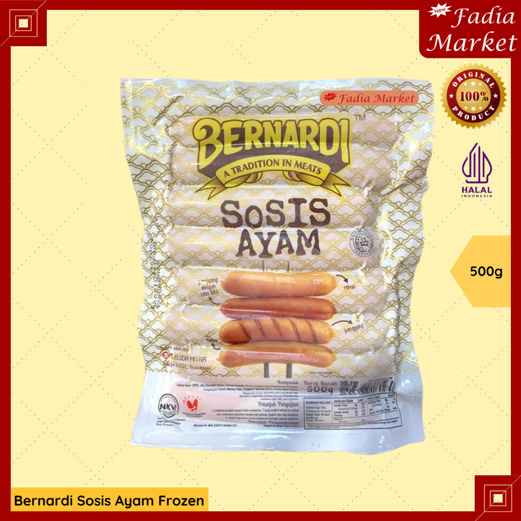 

Bernardi Sosis Ayam Chicken Sausages Frozen Food 500g