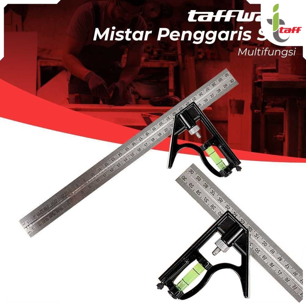 

Taffware Mistar Penggaris Siku Adjustable Angle Ruler Waterpass 305mm - ZEAST