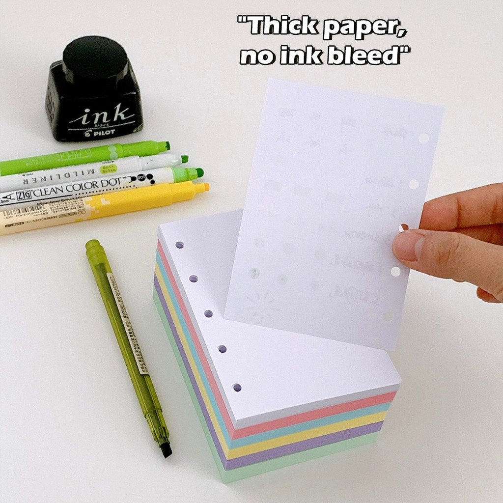 

M5 5Holes 50 Sheets Colorful Loose Leaf Notebook Refill Spiral Binder Inner Page Weekly Monthly To Do Inside Paper Stationery
