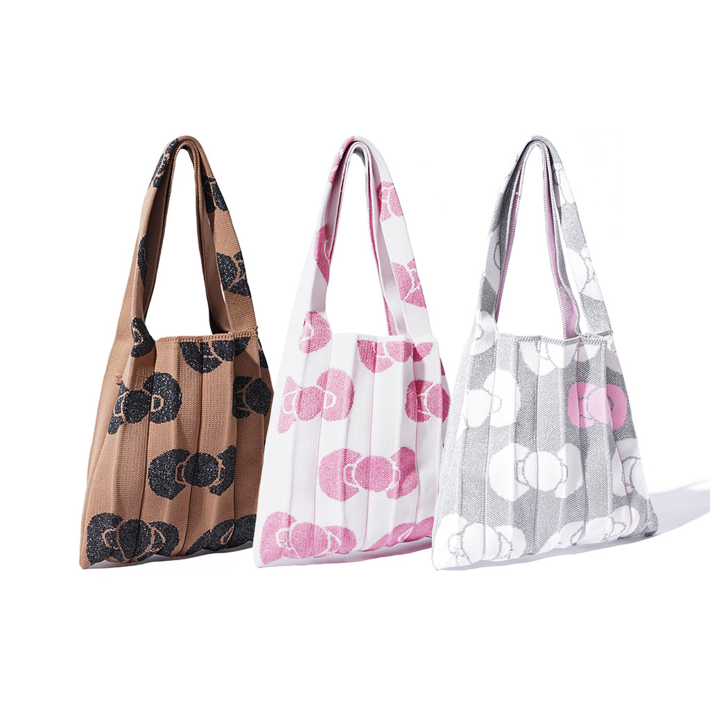 Joseph and Stacey Lucky Pleats Knit Leopard HK Small Tote Bag
