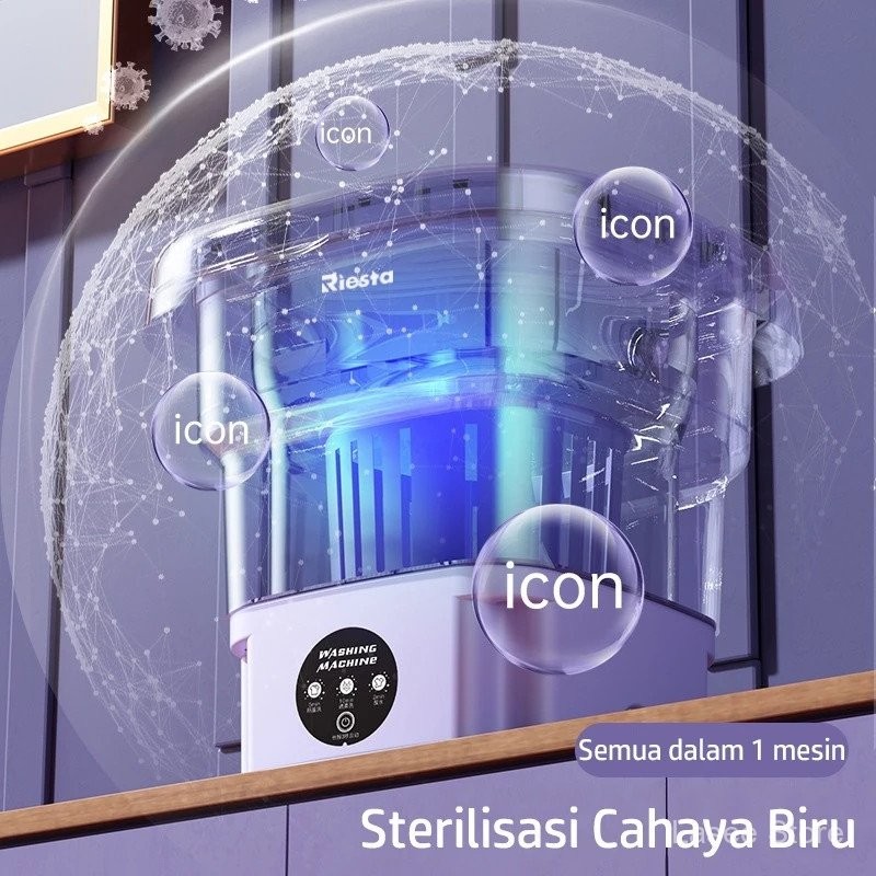 LASEE Mesin Cuci Mini Portable 8L Mesin