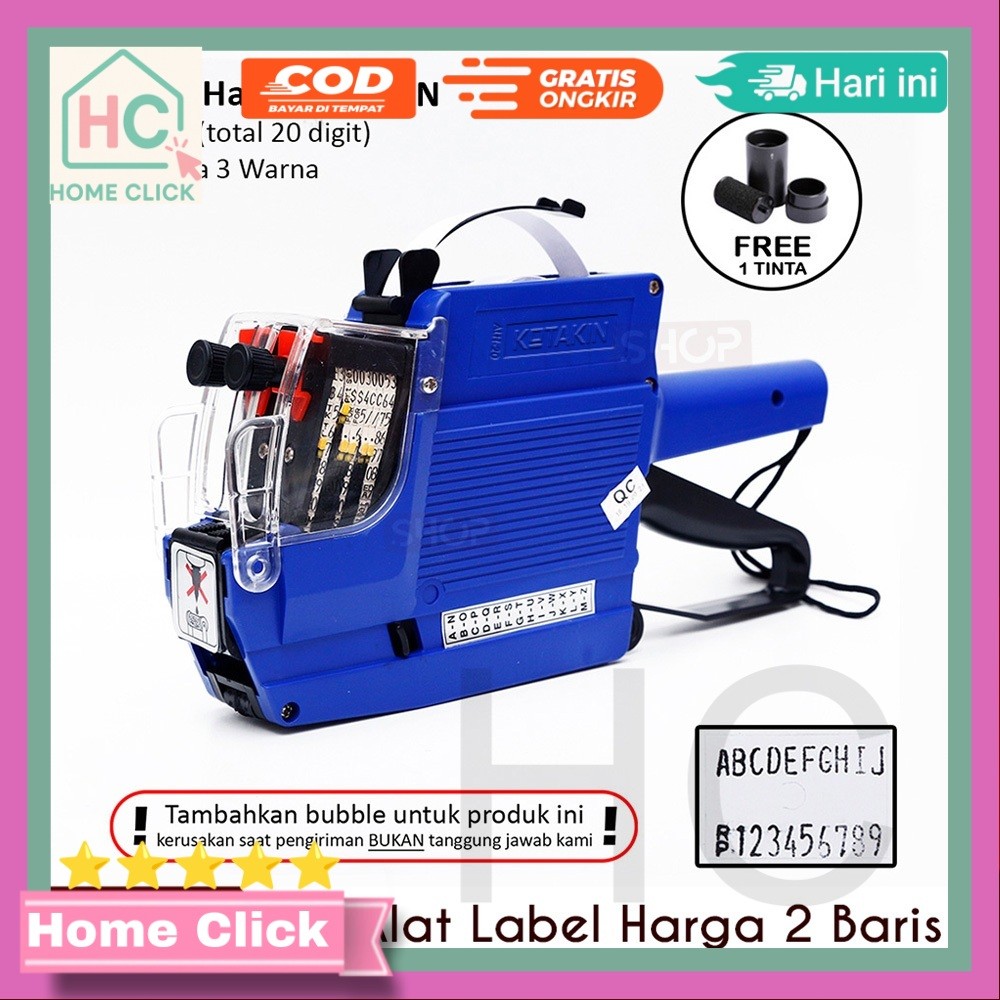 

Alat Label Harga 2 Baris 10 Digit Cetak Stiker Expired Huruf Angka MX 6600 Labeller Tool