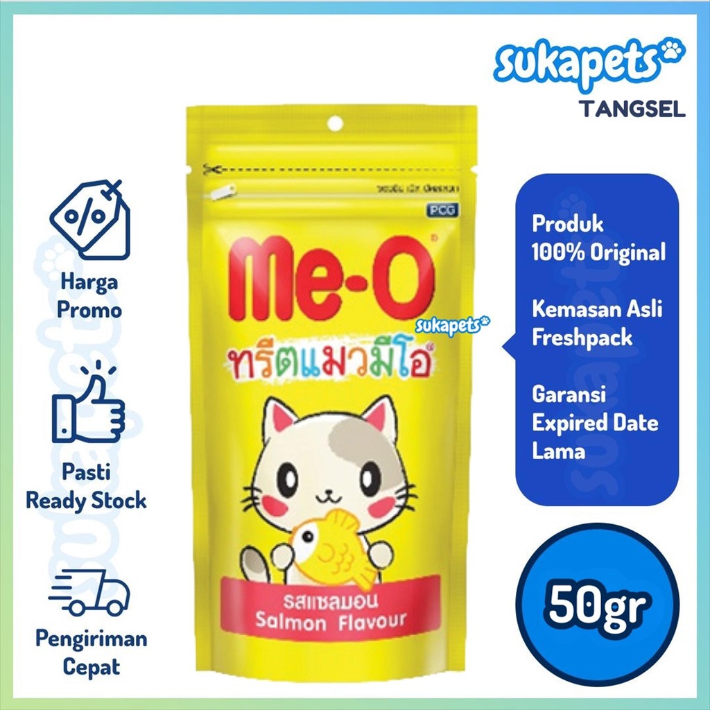 Meo Dry Cat Treats Snack Kucing Kering Rasa Salmon 50gr