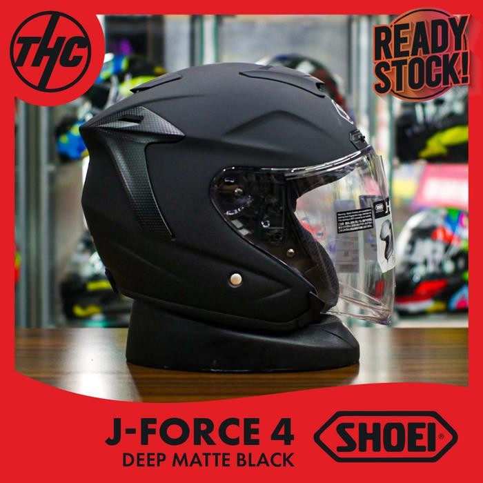 SHOEI J-FORCE 4 DEEP BLACK MATTE HALF FACE HELM J FORCE4 ORIGINAL PREMIUM HELMET